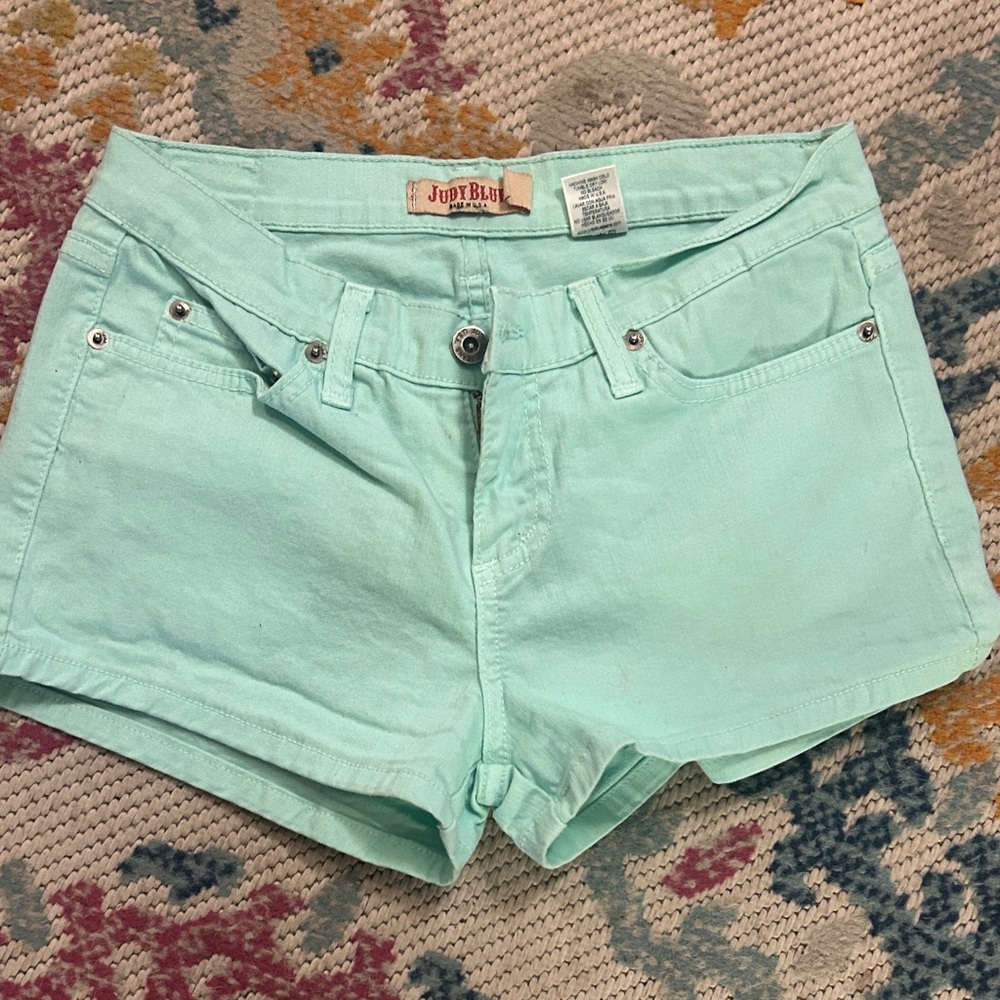 Judy Blue Pastel Mint Denim Shorts